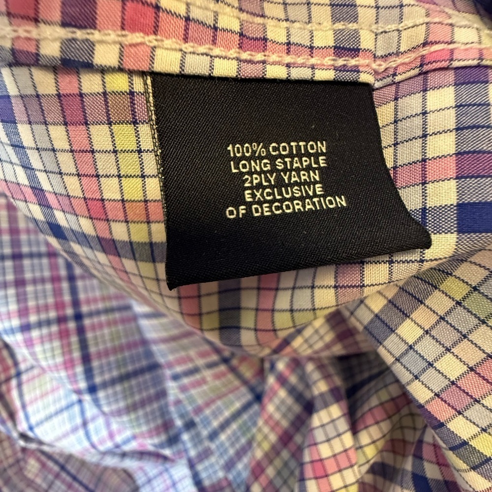 Tailorbyrd Blue and Pink Casual Button Down Shirt - Picture 8 of 9